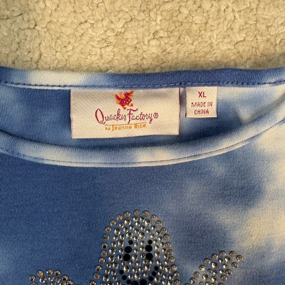 Quacker Factor Tie-Dye Bejeweled Ghost 3/4 Sleeve Shirt Size XL - Picture 4 of 7